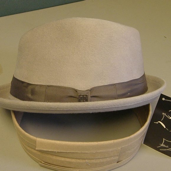 New Francis Ellargo wool Beige Fedora Large - Picture 1 of 3